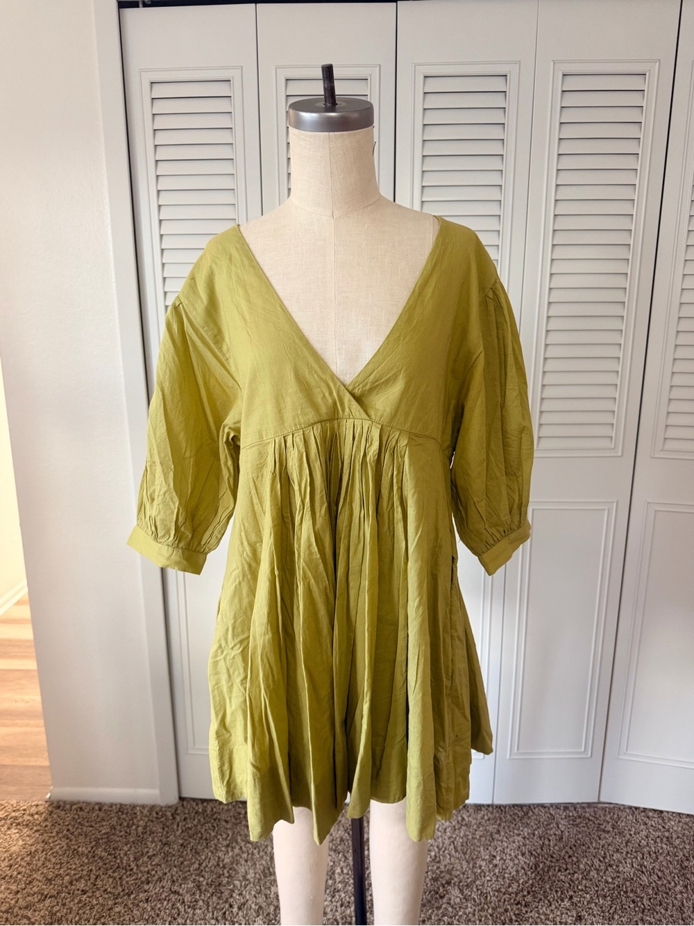 Ecote Puff Sleeve Babydoll Mini Dress